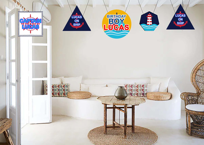 Nautical Ahoy Birthday Party Theme Hanging Set for Decoration