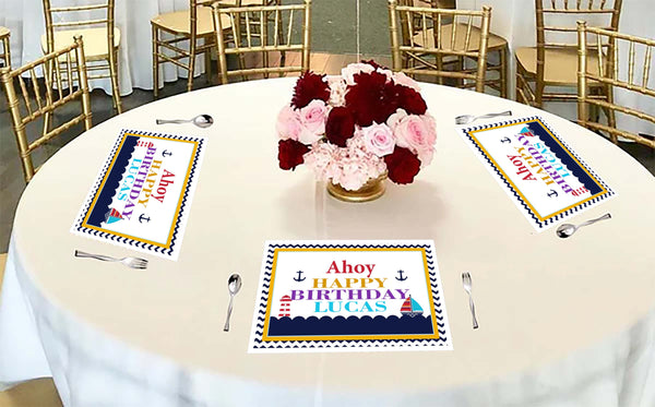 Nautical Theme Birthday Table Mats for Decoration