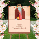 Indian Wedding Ceremony Welcome Board Sign for Decoration