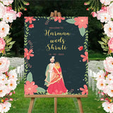 Indian Wedding Ceremony Welcome Board Sign  for Decoration