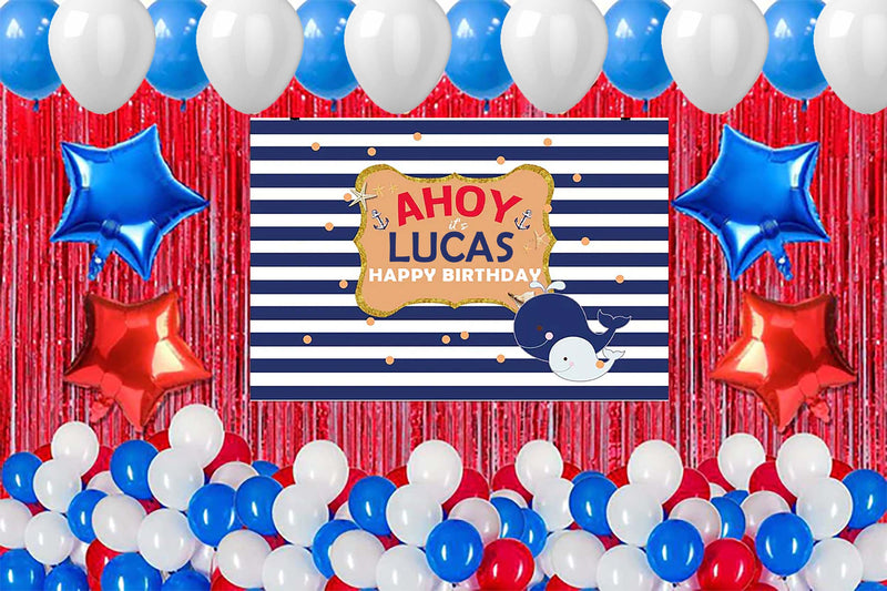 Nautical Birthday Party Complete Set with Personalized Backdrop