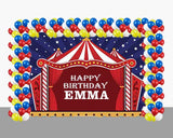 Carnival Birthday Party Decoration Kit With Personalized Backdrop.