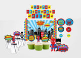 Super Hero Theme Birthday Complete Personalize Party Kit