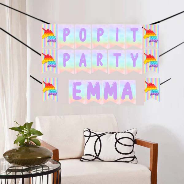 Pop It Theme Birthday Party Banner for Decoration