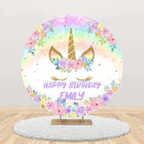 Unicorn Theme Birthday Party Round Backdrop