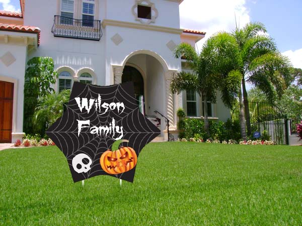 Personalize Halloween Party Family Name Yard Sign for Decoration