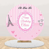 Paris Theme Birthday Party Round Backdrop