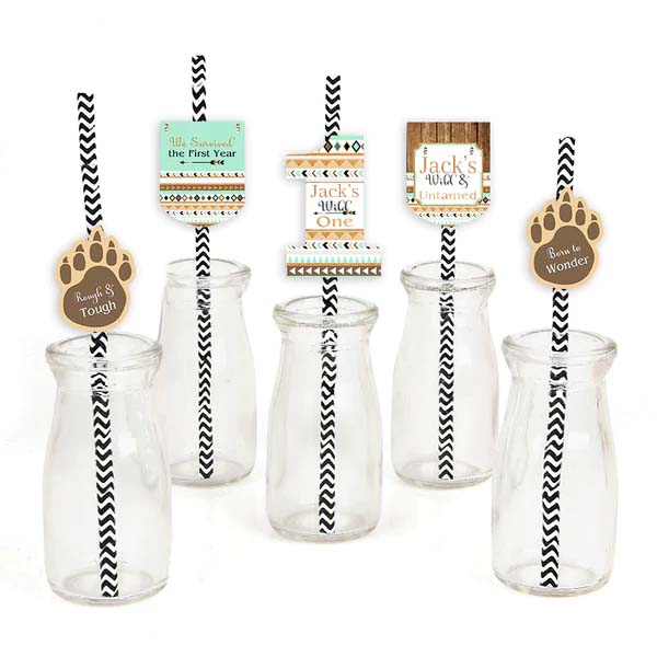 Wild One Birthday Party Paper Decorative Straws