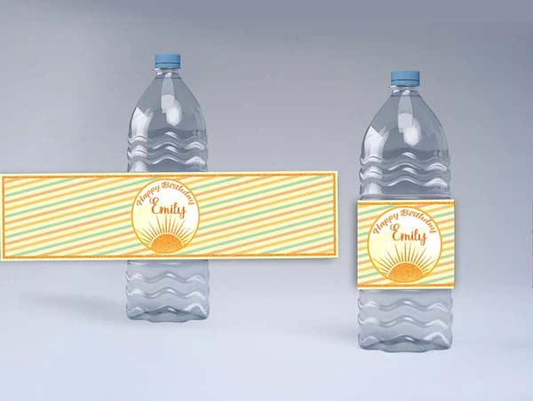 First Trip Around The Sun Theme Water Bottle Labels