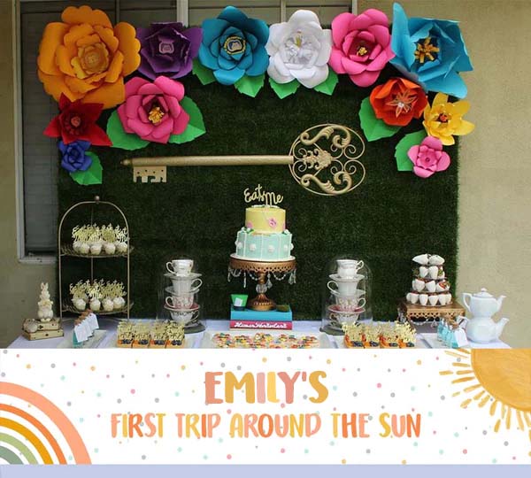 First Trip Around The Sun  Birthday Party Long Banner for Decoration