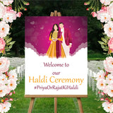 Haldi Ceremony Welcome Board for Decoration