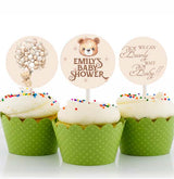 We Can Bearly Wait Theme Baby Shower Party Cupcake Toppers for Decoration