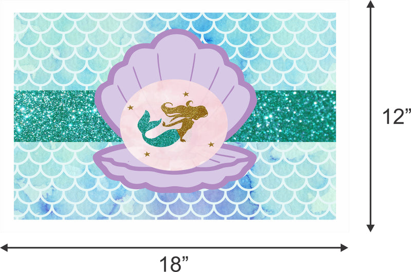 Mermaid Theme Birthday Table Mats for Decoration