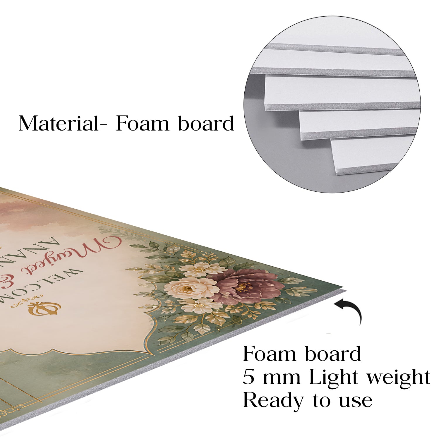 Indian Punjabi Wedding Anand Karaj  Ceremony Welcome Board for Decoration
