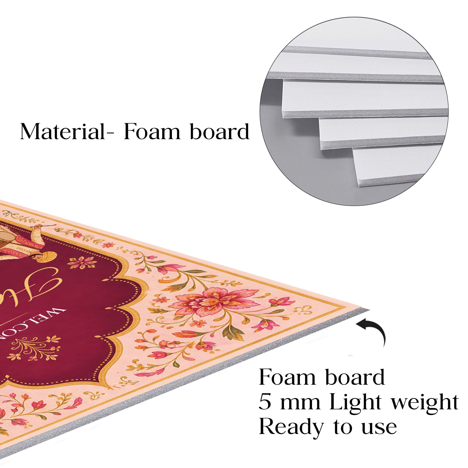 Jaggo Welcome Signage for Punjabi Wedding Decoration