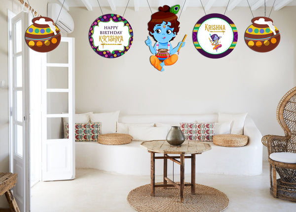 Little Krishna Birthday Party Theme Hanging Set for Decoration