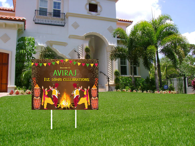 Lohri Party personalized Yard Sign/Welcome Board