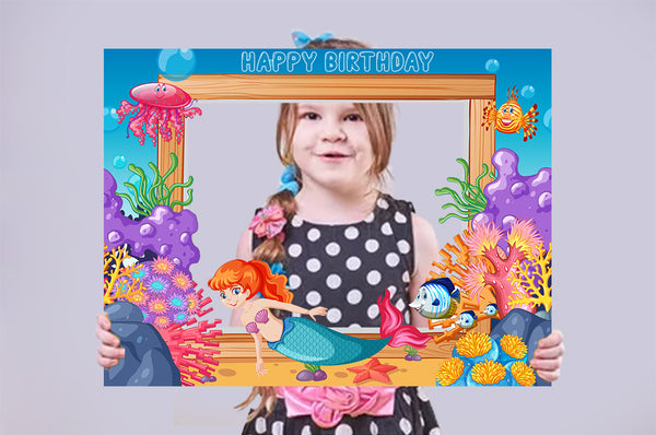Mermaid Birthday Party Selfie Photo Booth Frame
