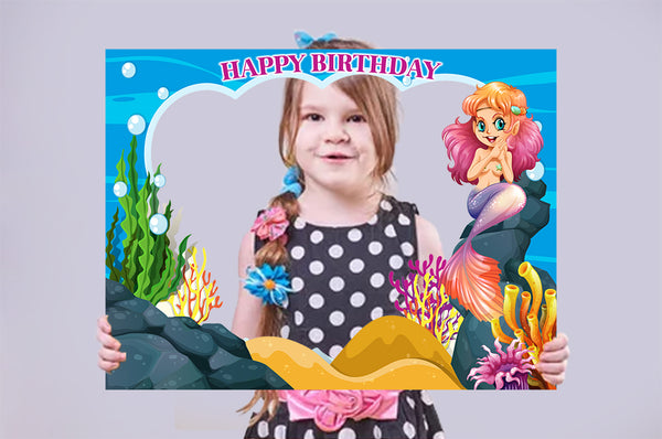 Mermaid Birthday Party Selfie Photo Booth Frame