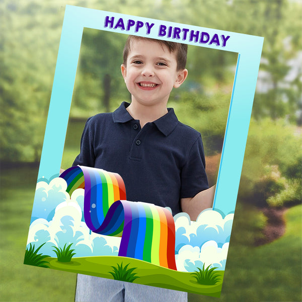 Rainbow Birthday Party Selfie Photo Booth Frame