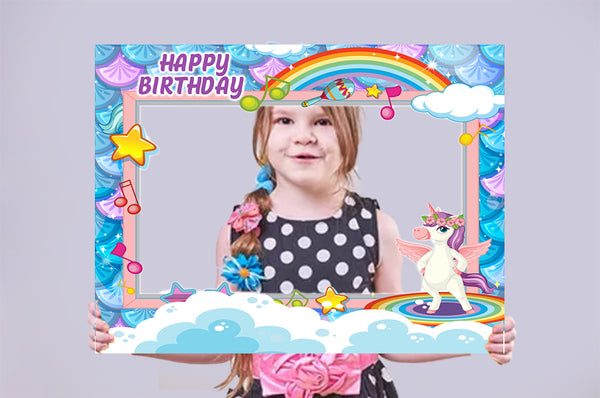 Unicorn Birthday Party Selfie Photo Booth Frame