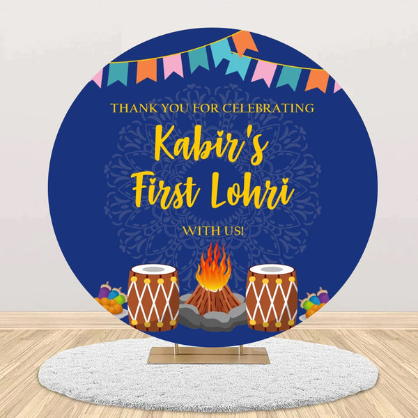 Lohri Theme Party Round Backdrop