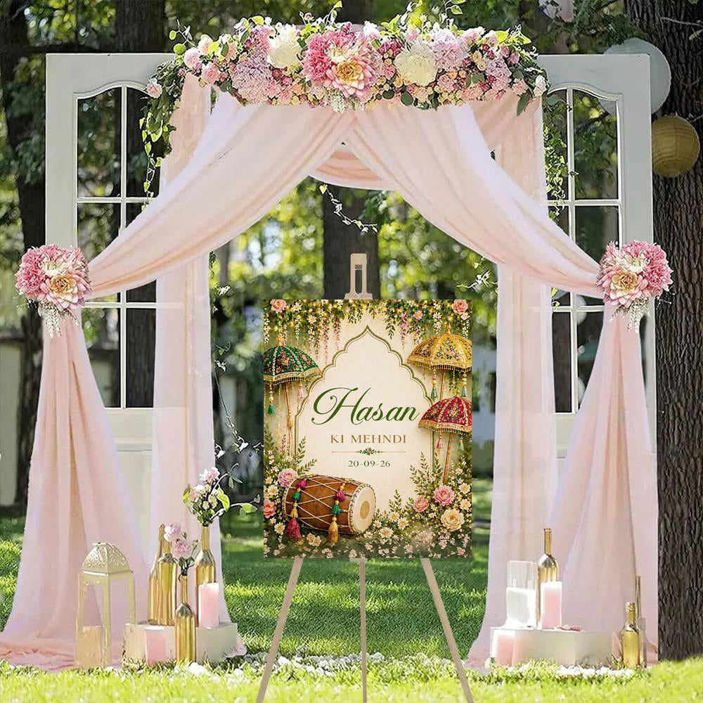 Personalized Mehndi / Henna Welcome Board for Wedding Decorations