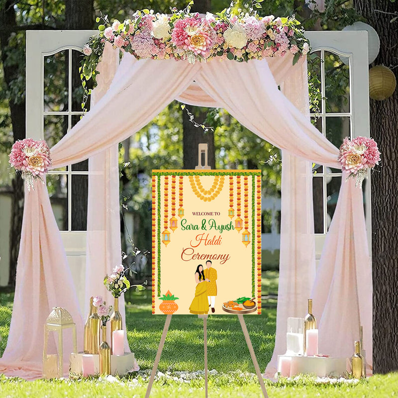 Haldi Ceremony Welcome Board for Decoration