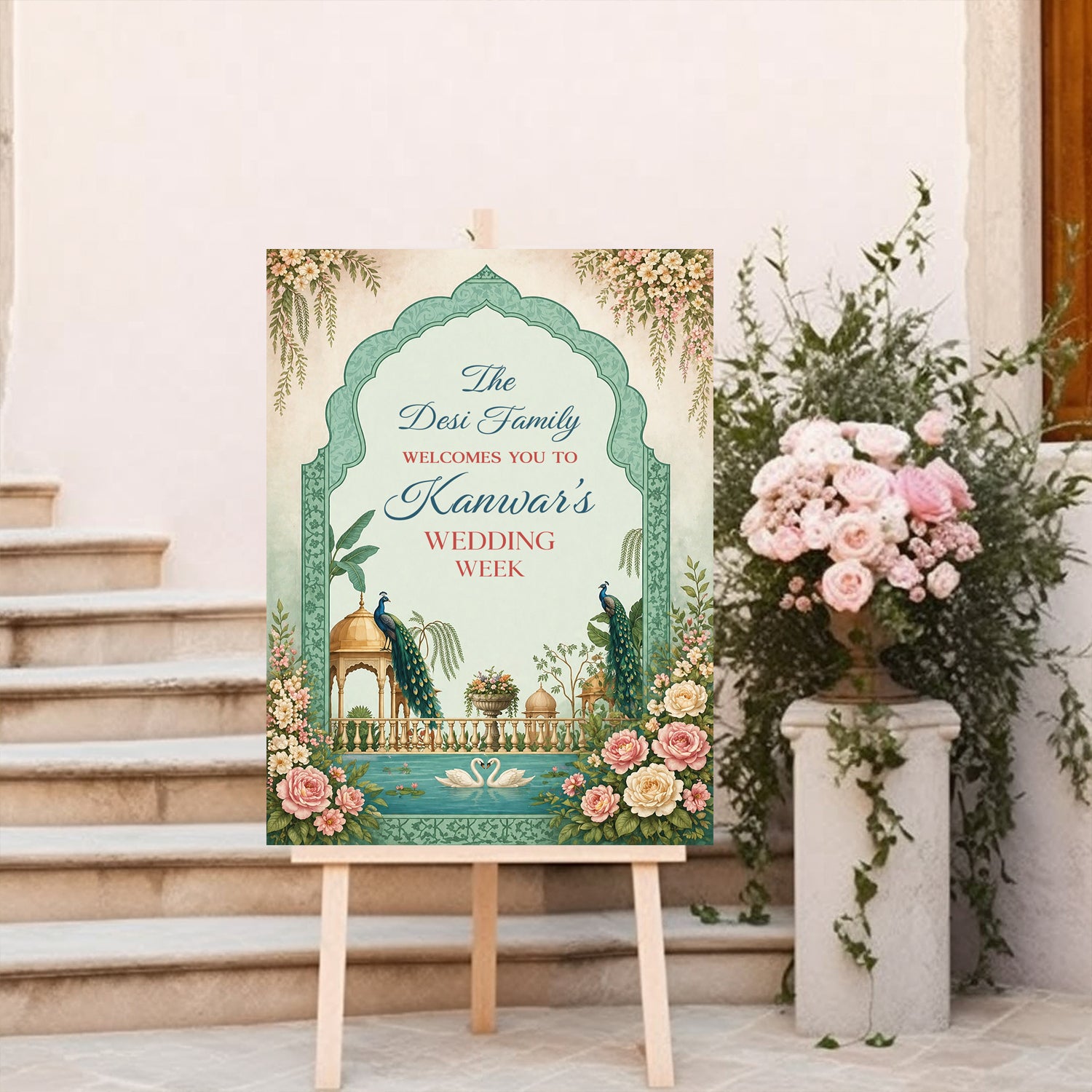 Indian Wedding Week Ceremony Welcome Board for Decoration