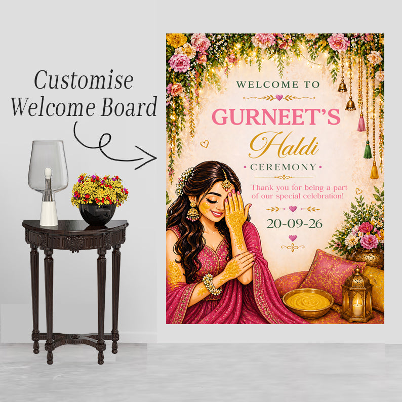 Haldi / Maiyan  Ceremony Welcome Board for Decoration
