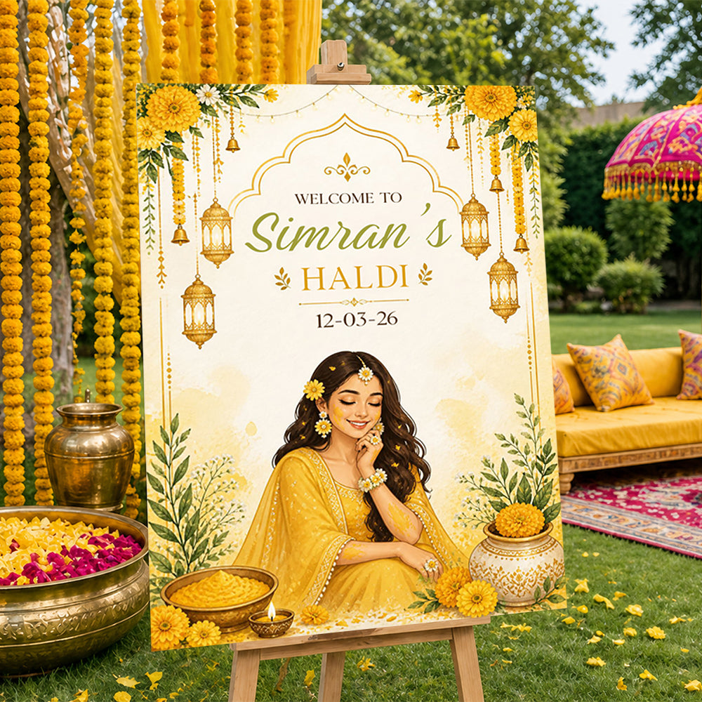 Haldi / Maiyan  Ceremony Welcome Board for Decoration