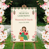 Mehndi Ceremony Signage or Welcome Board for Decoration