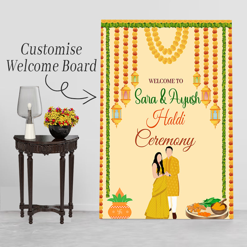 Haldi Ceremony Welcome Board for Decoration