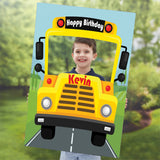 Wheels On The Bus Theme Birthday Party Selfie Photo Booth Frame