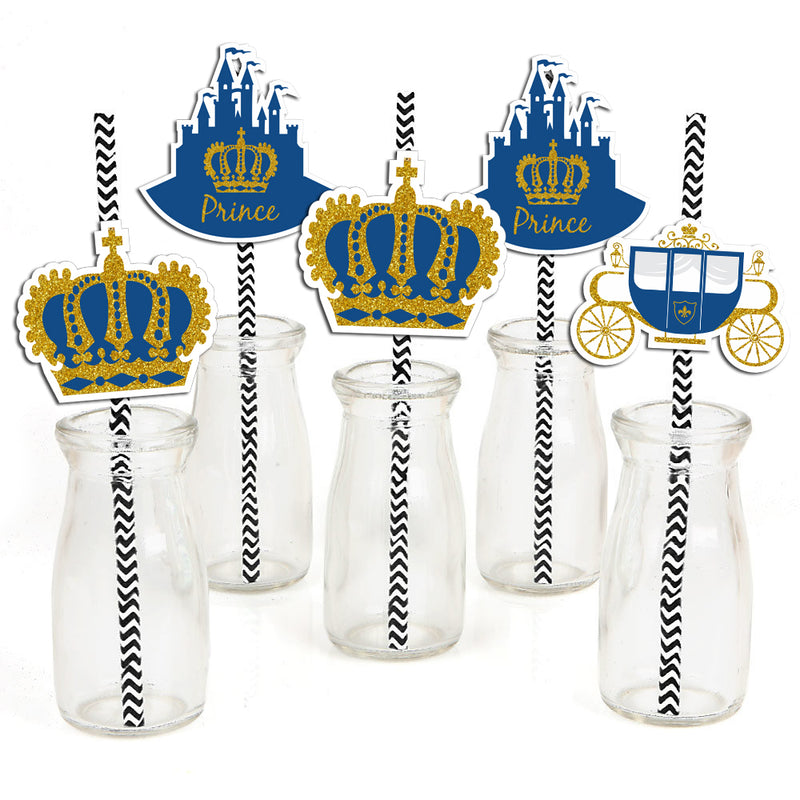 Prince Birthday Party Paper Decorative Straws