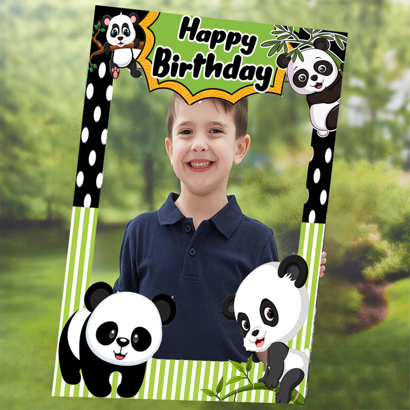 Panda Birthday Party Selfie Photo Booth Frame