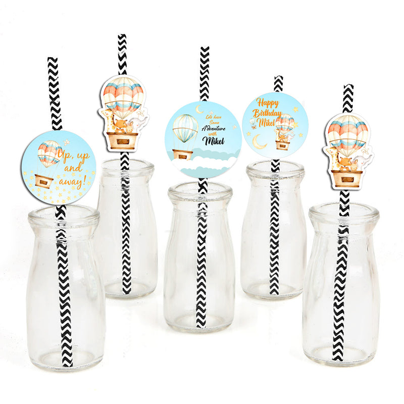 Hot air Birthday Party Paper Decorative Straws