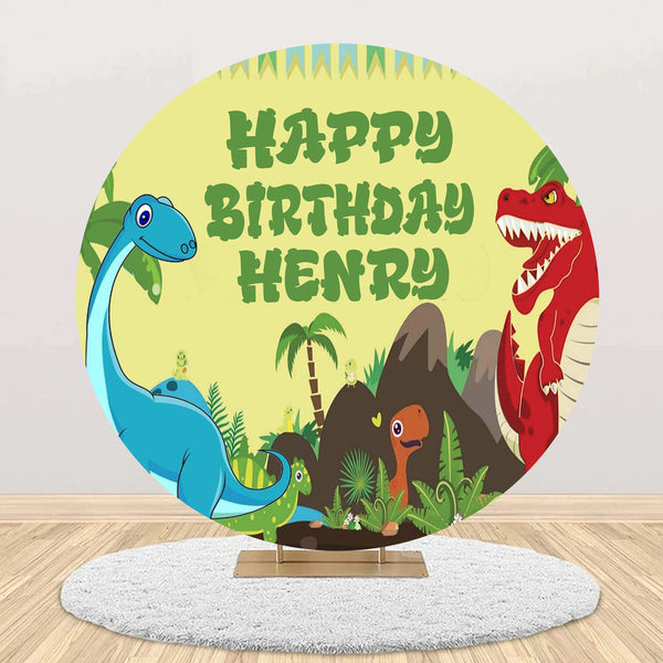 Dinosaur Theme Birthday Party Round Backdrop