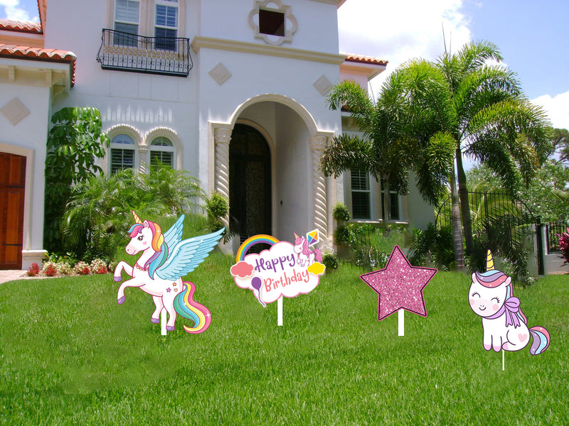 Unicorn Theme Birthday Party Cutouts