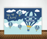 Hot Air Birthday Party Personalized Backdrop