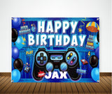 Gaming Birthday Party Personalized Backdrop.