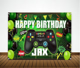 Gaming Birthday Party Personalized Backdrop.