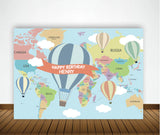 Hot Air Birthday Party Personalized Backdrop