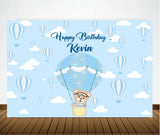 Hot Air Birthday Party Personalized Backdrop