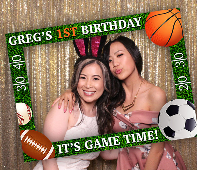 Sports Theme Birthday Party Selfie Photo Booth Frame & Props