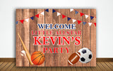 Sports Theme Birthday Party Personalized Backdrop.