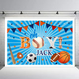 Sports Theme Birthday Party Personalized Backdrop.