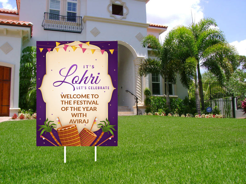 Lohri Party Personalized Yard Sign/Welcome Board