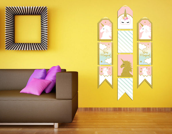 Unicorn Theme Birthday Paper Door Banner/ Wall Decoration.