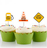 Construction Birthday Party Cupcake Toppers for Decoration